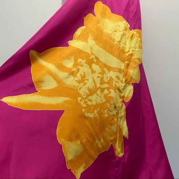 Express Y2K 90’ 100% Silk Pink Maxi Dress w/ flower detail - Picture 8 of 17